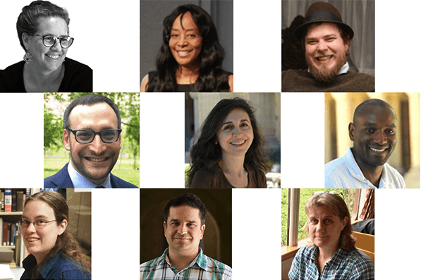 Profile images of Stanford Libraries staff members placed in a checkerboard pattern